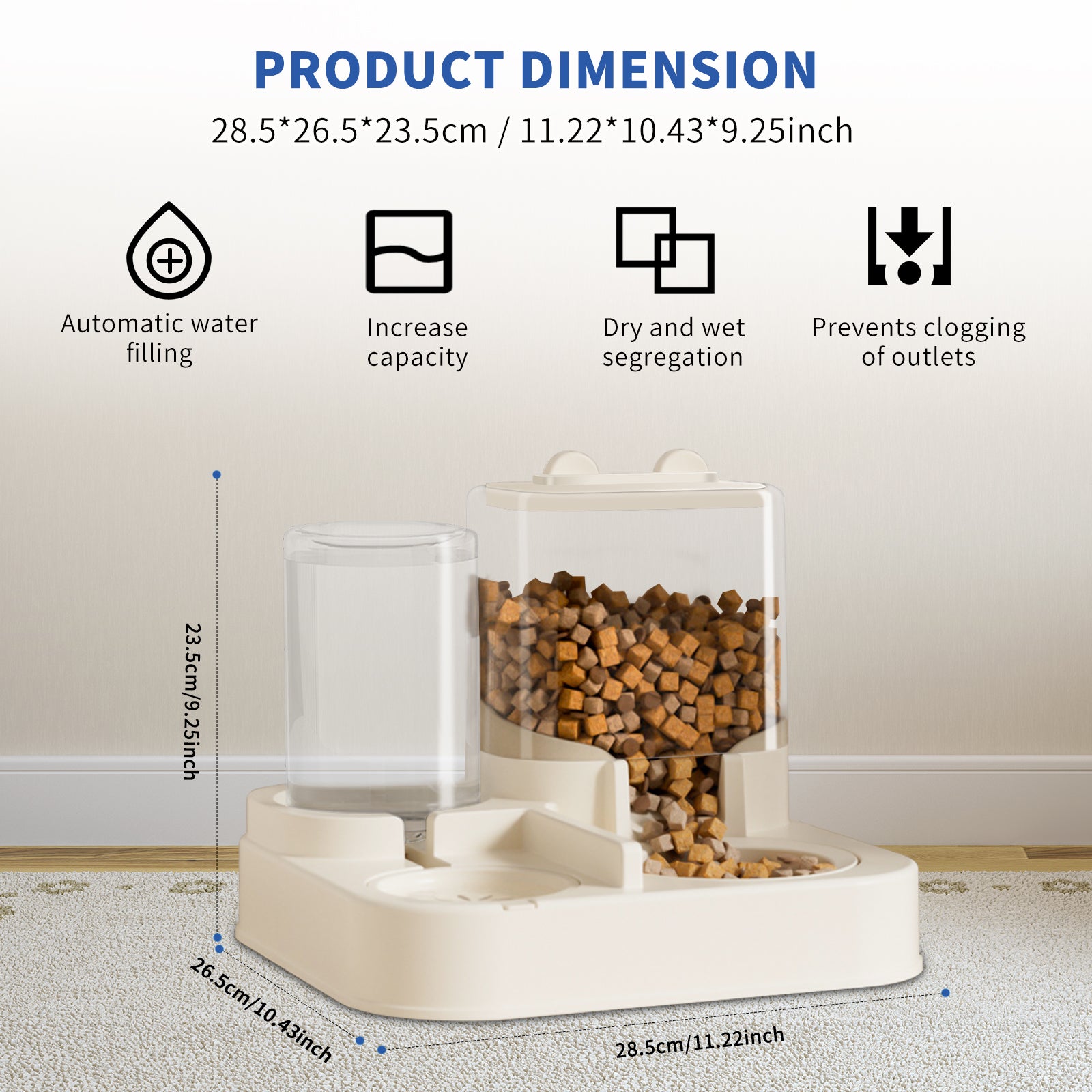 Transparent Pet Feed And Drink Dispenser