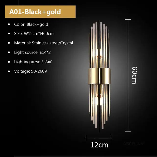 Luxury Modern LED Crystal Wall Lamp for Indoor Decor