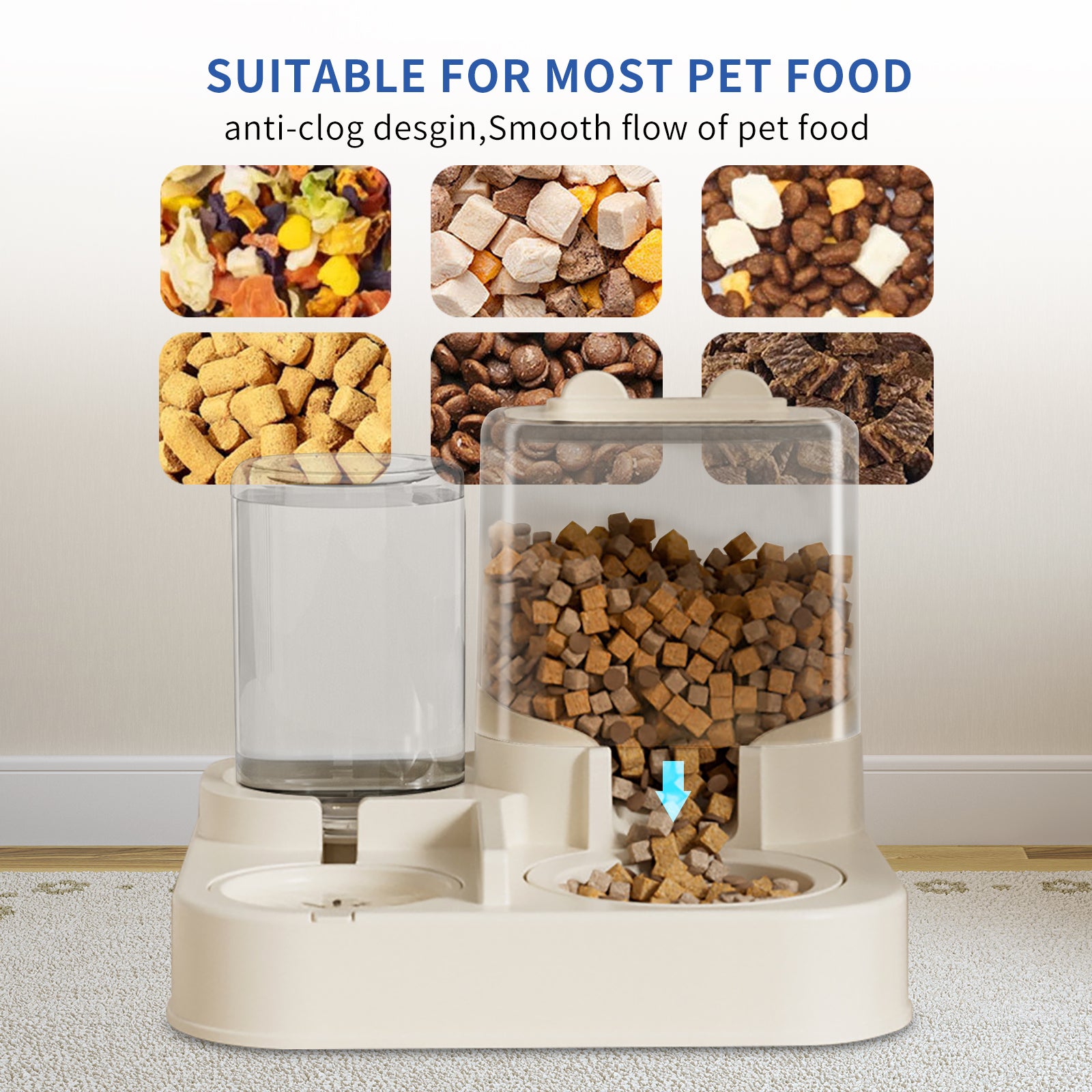 Transparent Pet Feed And Drink Dispenser