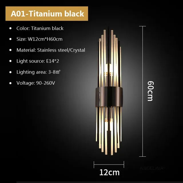 Luxury Modern LED Crystal Wall Lamp for Indoor Decor